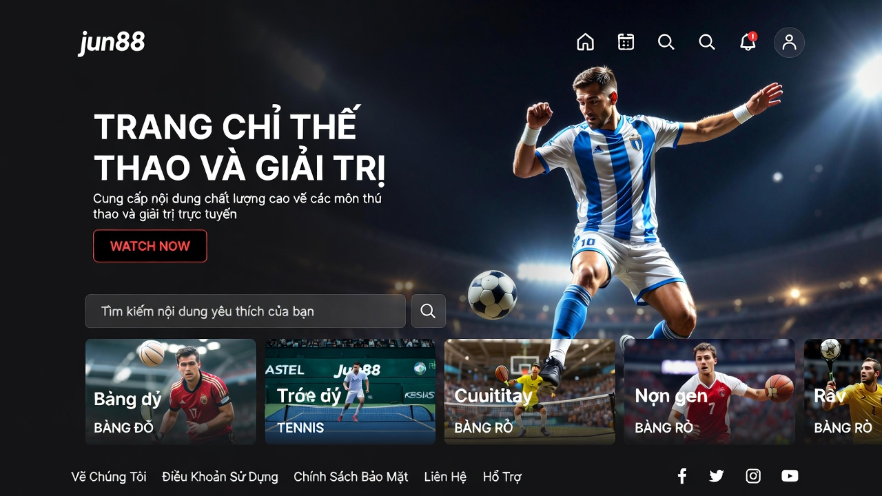Giới Thiệu về jun88 TV - Banner Logo Dịch Vụ Thể Thao Chuyên Nghiệp